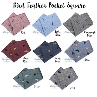 [SG SELLER] Premium Men Bird and featherMan Pocket Square / Bow tie / Satin Solid Plain Handkerchief Hanky Pocket Square