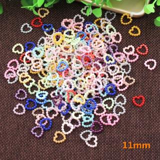11mm 50g/pack Mixed Color Simulation Pearl Hollow Out Love Heart Pearl Flatback for Phone Case Decoration