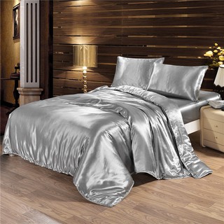 soft silk bedding set home bed sheet pillow cases duvet cover textile Everso