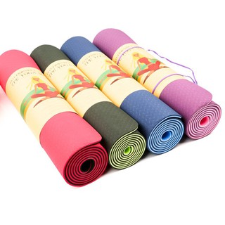 Eco-Friendly Yoga Mat with FREE Bag - TPE Yoga Mat (Two-Tone Colors) / NBR Yoga Mat