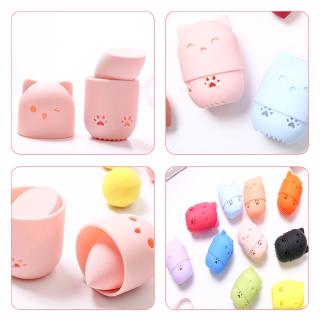 Beauty Puff Storage Holder Sponge Makeup Egg Drying Case Cartoon Pattern Portable Soft Silicone Storage Stand
