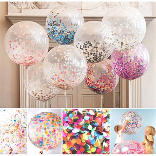 5Pcs Colorful Foil Confetti Latex Balloons Helium Wedding Birthday Party Decor