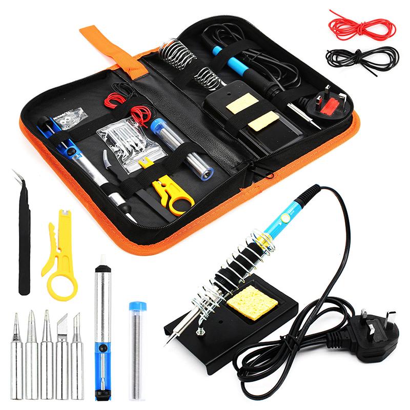 60W Adjustable Electric Temperature Welding Soldering Iron Tool Kit 220V