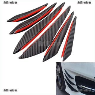 ArtGlorious 6Pcs Carbon Fiber Style Car Front Bumper Lip Splitter Body Spoiler Canards