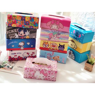 💖 Cartoon PU Leather Tissue Box Holder 💖 Storage Hello Kitty Melody Twin Star Tsum Tsum Doraemon Snoopy Summiko💖