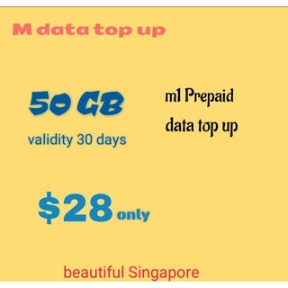 (M1) prepaid mobile data top up 50GB
