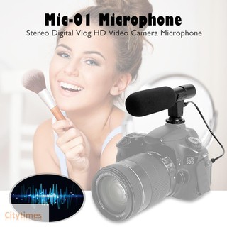 CT Mic-01 Professional External Stereo Digital Vlog HD Video Camera Microphone