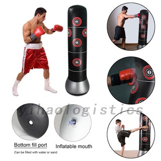 Punch Bag Inflatable Boxing Column Tumbler Sandbags MMA Kick Martial Training