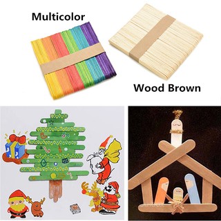 Wooden Popsicle Sticks for Party Kids DIY Crafts Ice Cream Pops