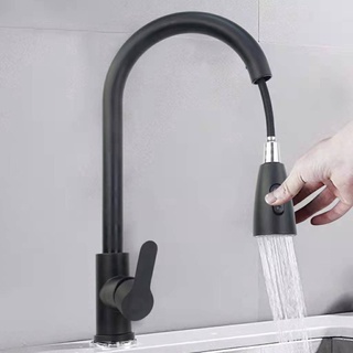 Black Stainless Steel kitchen tap hot&cold Mixer/Tap/Faucet With Pull Out Spout Comes With Spray