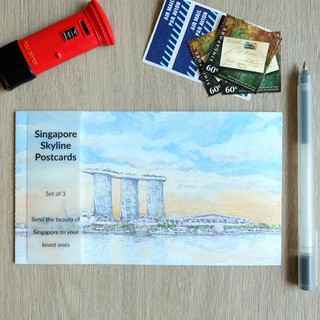 Singapore Skyline Postcards (set of 3)