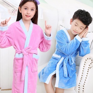 Children Bathrobes for Boys Sleepwear Velvet Baby Robes Pajamas for Girls Clothes Teens Striped Pijamas Kids Bath Robe H