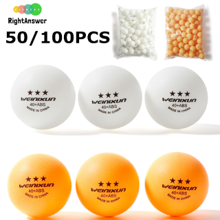 [ 50 / 100pcs ] Table Tennis Ball Three Star High Quality Ping Pong Ball Yellow White Color for Table Tennis Training Ping Pong Practice Sport Equipment Outdoors Racket Workout Exercise Home Gym Fitness