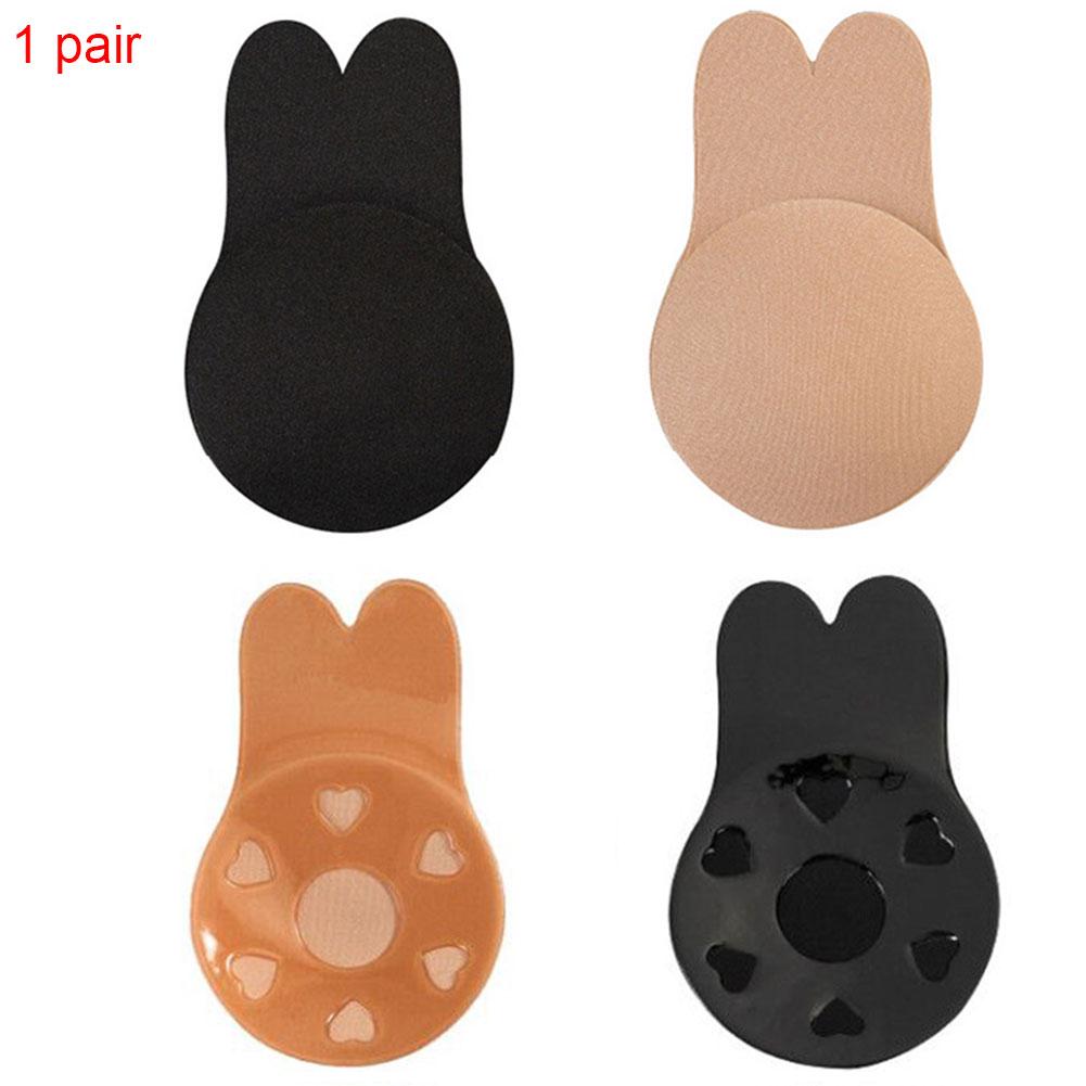 1 Pair Women Silicone Breast Lifting Sticker Reusable Sexy Tape Invisible Bra Rabbit Shaped Nipple Cover