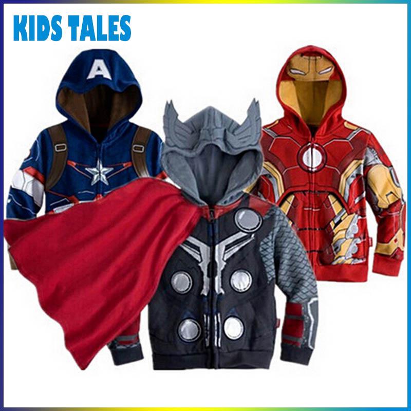 Boys Clothes Spiderman Captain Avengers Baby Kids Outwear Sweater Jacket