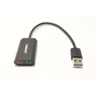 UGREEN (US205) USB External Stereo Sound Card Adapter Splitter to Microphone Female (TRS) + Audio (Speaker / Headphone)