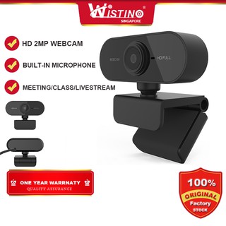 Wistino 1080P HD Webcam Built-in Dual Mics Smart Web Camera USB Pro Stream Camera for Desktop Laptops PC Game Cam For OS Windows10/8