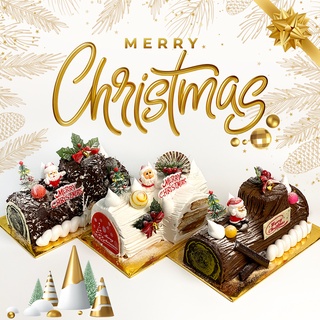 [Bake Inc] Christmas Log Cakes - Black Forest | Hazelnut-Pistachio | Choc Ganache