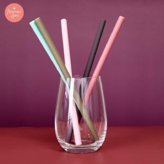 【Ready Stock】1pc Multicolor Solid Color Silicone Straw Baby Learning Tableware BPA Free Food Grade Silicone Material Suitable for Baby Silicone Straw