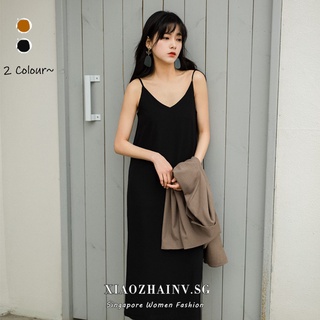Xiaozhainv Korean Dress Women V-neck Sleeveless Maxi Dresses