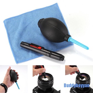[Buddyboyyan] 3 in 1 Lens Cleaning Cleaner Dust Pen Blower Cloth Kit For DSLR VCR Camera