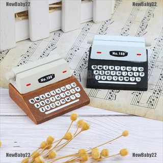 NBY Coffee Vintage Wooden Typewriter Photo Card Memo Holder Stand Card Holder