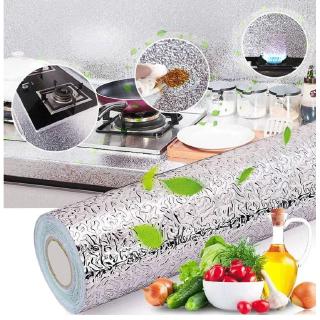 Kitchen Oil-proof Waterproof Stickers Aluminum Foil Kitchen Stove Cabinet Self Adhesive Wall Sticker DIY Wallpaper