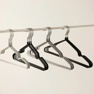 [Bundle of 50] Slim Design Non-Slip Anti Slip Clothes Hanger l Steel Metal Hanger l Laundry Organizer l 2 Colors l Korean Hanger
