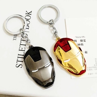 New Arrival Hot Sale Avengers Movie Surrounding Iron Man Mask Metal Keychains Cars and Bags Pendant