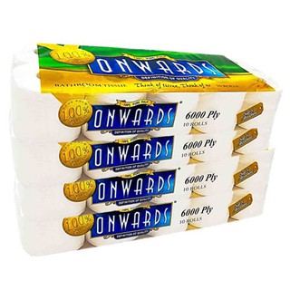 ONWARDS Toilet Paper 3-Ply 6000 Ply Per Bag (10 Bags in a Big Plastic)