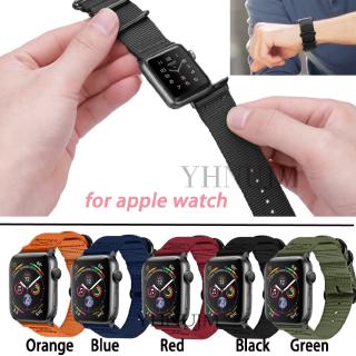 NEW Nylon Band Apple Watch 4 5 6 SE Strap IWatch 42-44mm/38-40mm with three Steel Ring