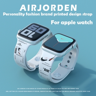 [Ready Stock] 38mm 40mm 42mm 44mm Personality fashion brand printed design strap Soft Silicone band For Apple watch 6 SE 5 4 3 2 1 For i watch series Nike AIR