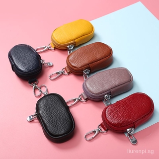 Trace Together Token Leather/Trace Together Token Protector/Trace Together Token Cover/Trace Together Token case//Key Pouch/Coin Pouch/First Layer Cowhide Key Case Men's Leather Zipper Car Key Case Female Waist Hanging Couple Key Bag Manufacturer Customi