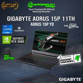 [Ready-Stocks] 11th Gen Gigabyte Aorus 15P YD-73S1224GH Gaming Laptop (i7-11800H/16GB/RTX 3080/15.6" FHD 240hz/W10/2Y)