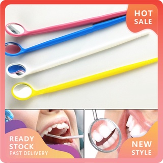 DR-KQ 10Pcs Long Handle Dental Mouth Mirror Bright Teeth Cleaning Inspection Oral Care