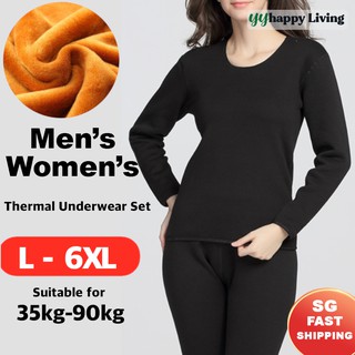[SG Stock]Men Women Thermal Wear Winter Wear Thermal underwear Set(Thick) plus size, Inner Wear innerwear long