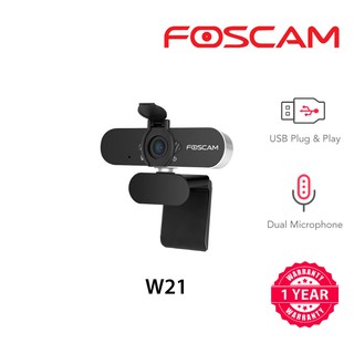 Foscam W21 1080P 2MP Full HD Webcam with built-in Microphone for PC Laptop/ Desktop/ Mobile Live Streaming USB-C