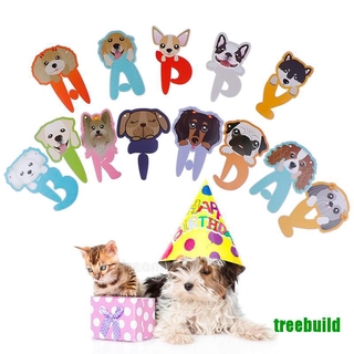 treebuild☆ Dog Decor Banner Bunting Garland Banner Pet Party Decor Pet Birthday Flag