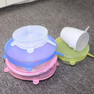 Food Wraps Heat Resisting Durable Silicone Lids 6Pcs Food Save Cover Stretch Reusable Fits All Sizes Containers