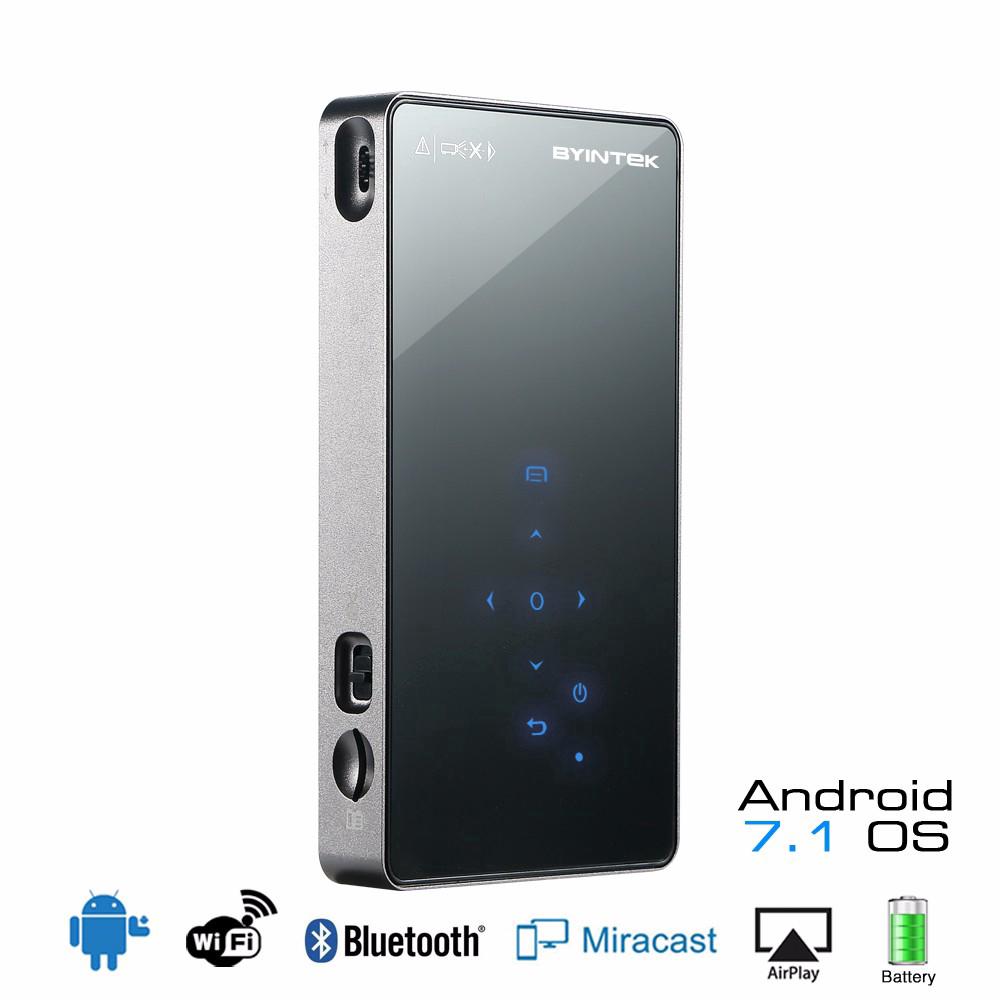 BYINTEK UFO P8i Pocket Mini LED DLP Projector Android 7.1 HD Portable Wi-Fi Bluetooth HD Projector 5000mAh Battery
