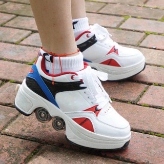 【CHEAPEST】 $90 Agloat Kick Roller Skates Sneakers Shoes with Retractable Wheels Quad Kick Deformation Shoes TikTok