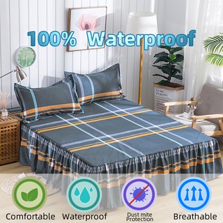 Waterproof Bed Skirt Soft And Beautiful Design Polyester Material Twin Queen