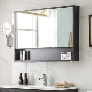 Bathroom mirror cabinet wall-mounted toilet mirror cabinet bathroom mirror box with shelf mirror storage storage solid w