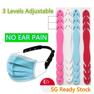 [INSTOCK] 10PCS Face Mask Strap Extender Adjustable Ear Pain Relief Comfort Ear Hook Elastic Silicone Children Kid Adult