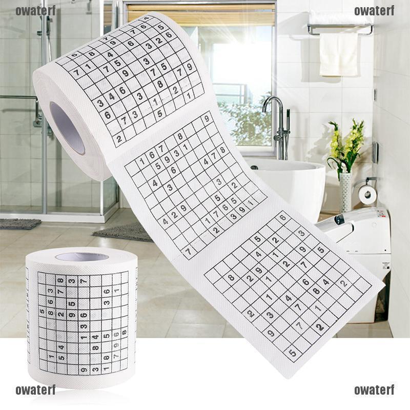 🌸Novelty Funny Number Sudoku Printed Toilet Paper Bath Tissue Gift1 Roll 2 Ply