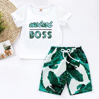 ☀Ready Stock☀Baby Boy Summer 2 PCs Toddler Kid Boys O-neck Outfit Newborn Baby Boy Korean Short Sleeve T-Shirt Shorts Pants Clothes