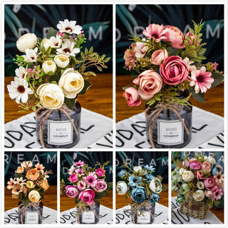 12 Head Silk Flower Rose Artifical Flowers Wedding Party Home Bouquet Decor