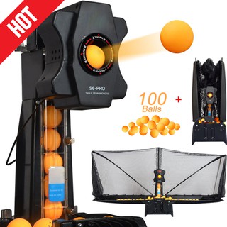 Professional Intellective S6-PRO Table Tennis Serve Robots Sender Pitching Serve Machine National Teams Trainer Racquet Sports Collecting Net 100 Ping Pong Balls Gifts Sports Outdoors gym Racket Sports Equipment
