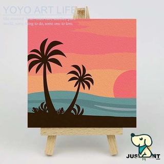 Art Painting ❤️Beach Sunset / DIY Canvas Acrylic Paint / Painting kit / Deco Colouring art / Paint by Number20X20CM noframe