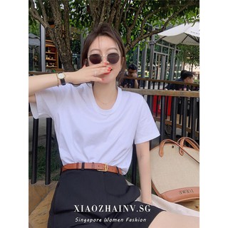Xiaozhainv Women tops short sleeve Oversized Basic T-shirt